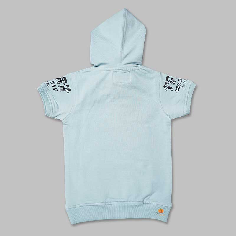 Solid Printed Hoodie T-Shirt for Boys Back View