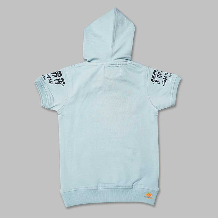 Solid Printed Hoodie T-Shirt for Boys Back View