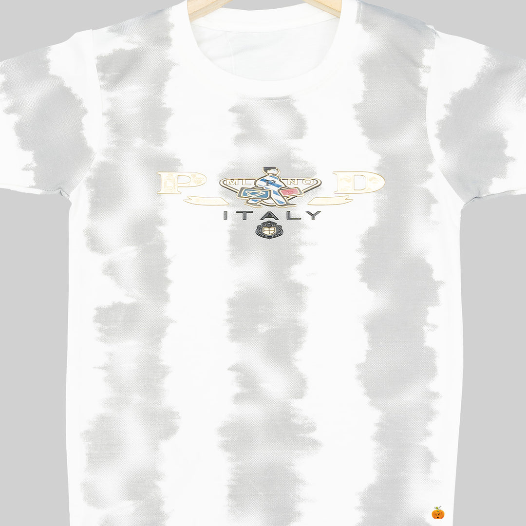 Grey Sheded T-shirt for Boys Close Up View