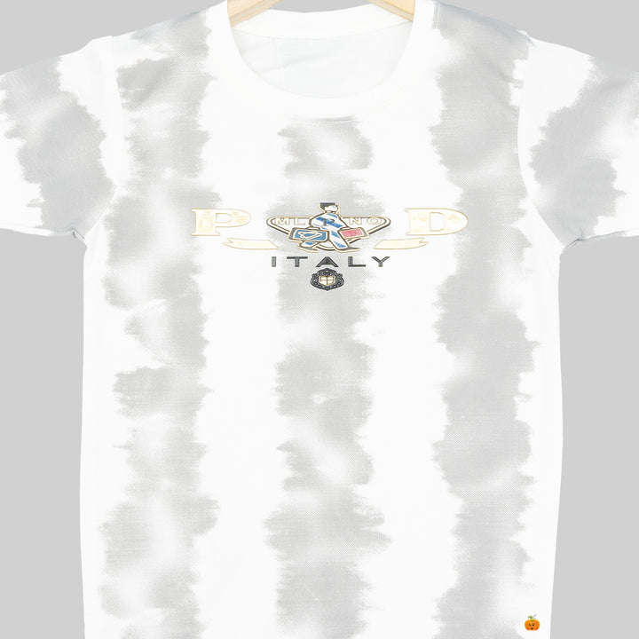 Grey Sheded T-shirt for Boys Close Up View