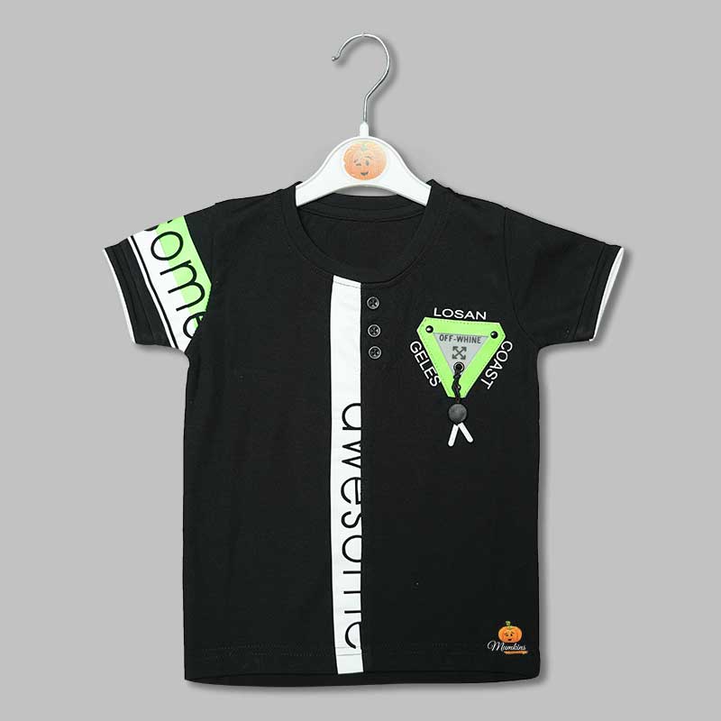 Solid Printed T- Shirts for Boys Front View