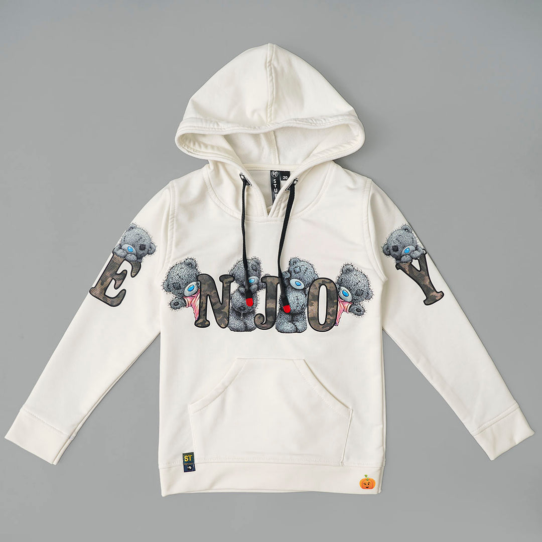 Cream & Lemon Hoodie Style T-shirt for Boys Front View