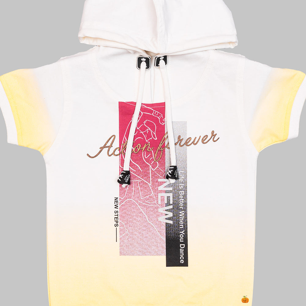 Lemon Shaded Boys T-shirt Close Up View 