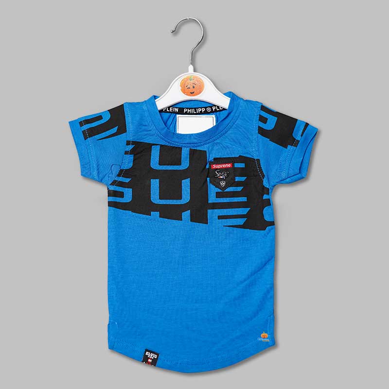 Solid Calligraphic Print T-Shirts for Boys Front View