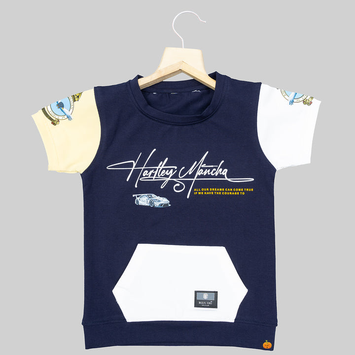 Navy Blue Boys T-shirt Front View
