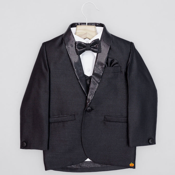 Black Boys Tuxedo with Bow Tie Top View