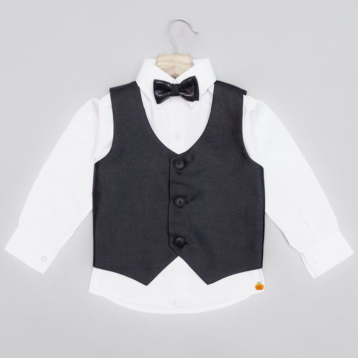 Black Boys Tuxedo with Bow Tie Top View