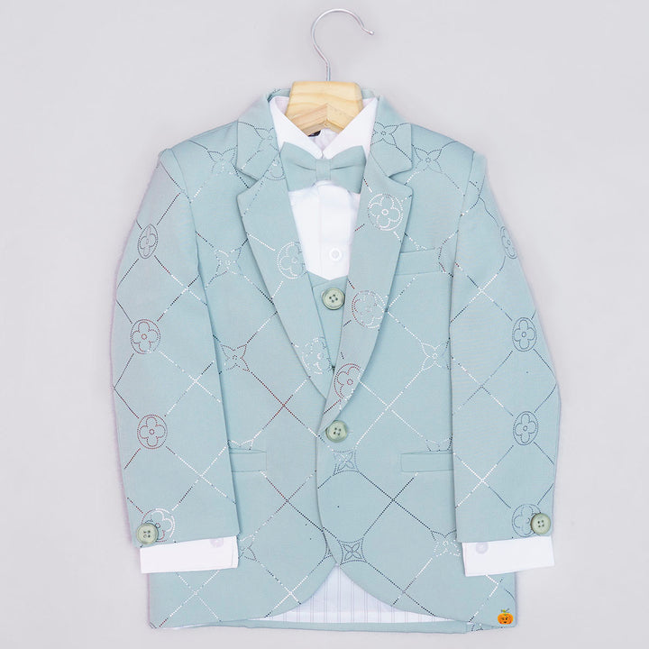 Pista Tuxedo Suit for Boys with Bow Tie Top View