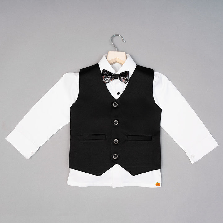 Solid Black Boys Tuxedo Inner View