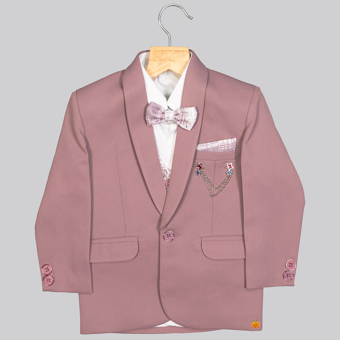 Onion Boys Tuxedo Suit with Bow Tie Top View