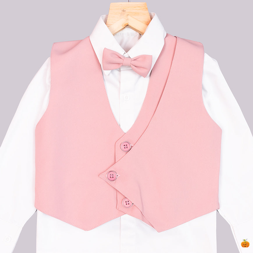 Pink Boys Tuxedo with Bow Tie Close Up View