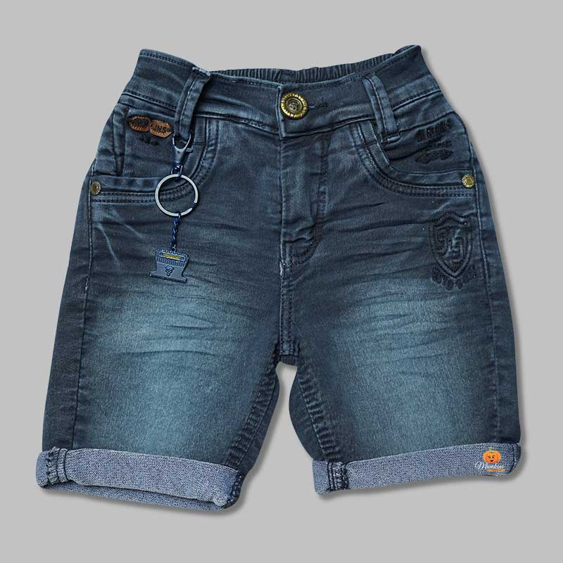 Solid Faded Blue Shorts For Boys Variant Front View 