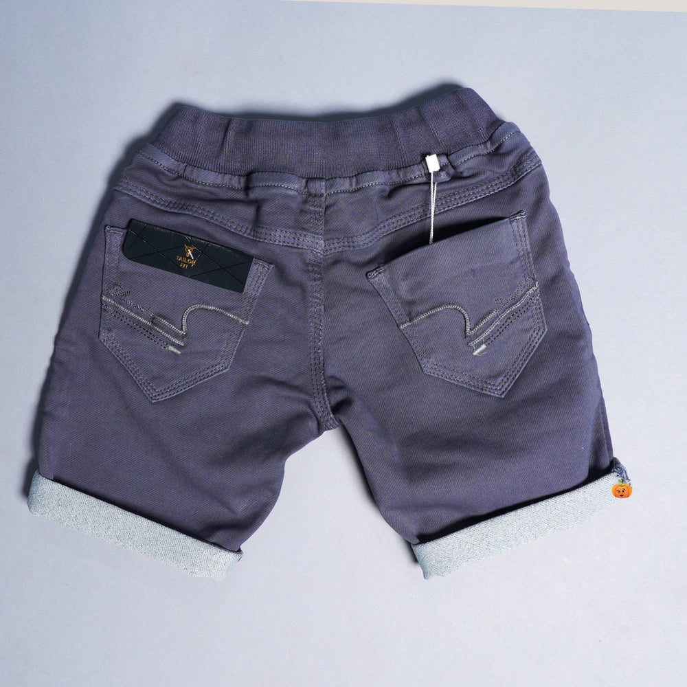 Solid Summer Shorts for Boys Back View