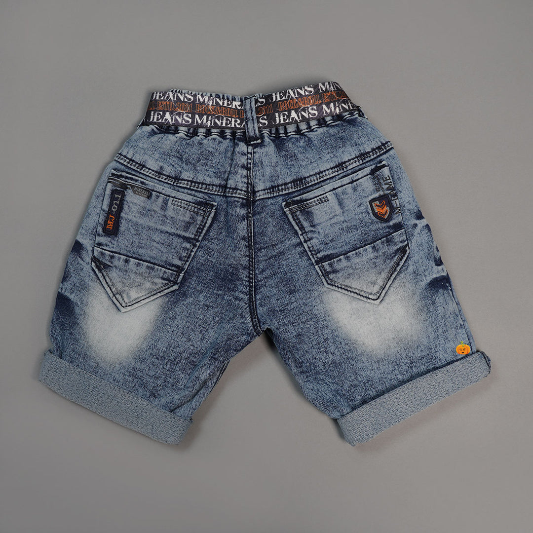 Shaded Denim Shorts For Boys Back View