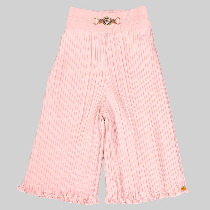 Brown & Peach Culottes for Girls with Top Bottom View