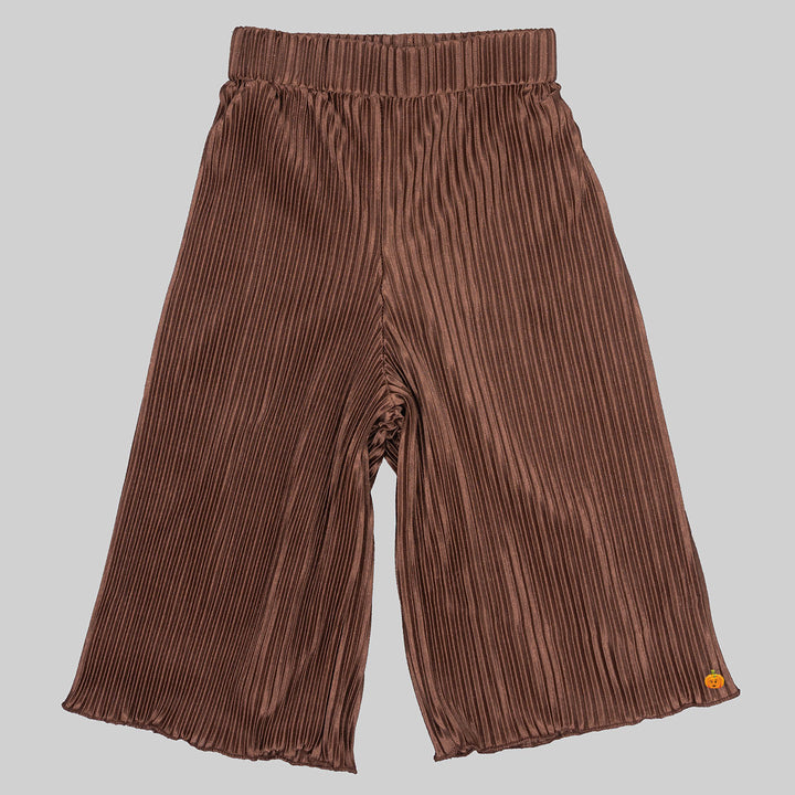 Brown Striped Culottes for Girls Bottom View
