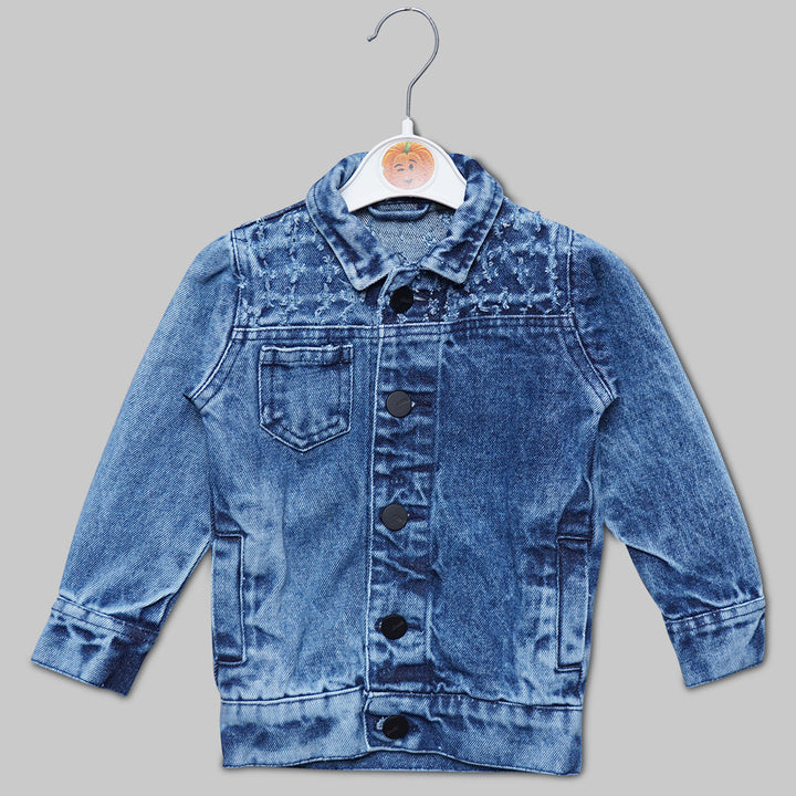 Ripped Style Solid Denim Jacket