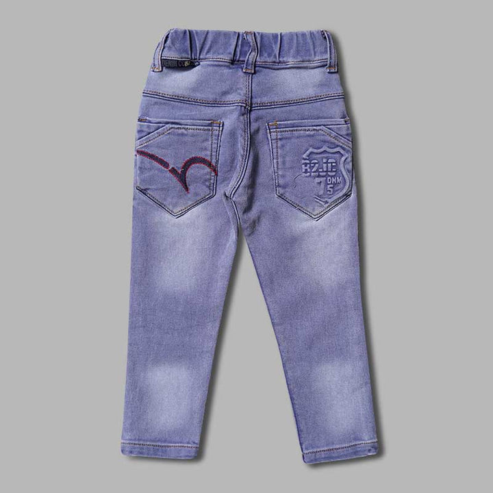 Blue Rugged Jeans for Boys Back 