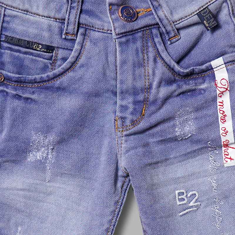 Blue Rugged Jeans for Boys Close Up