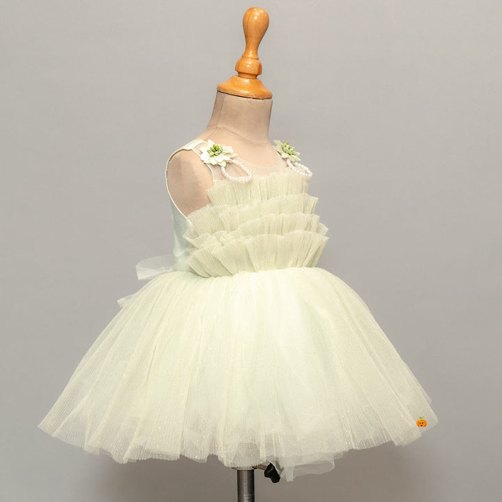 Frock For Baby Girl With Net Fluffy Pattern