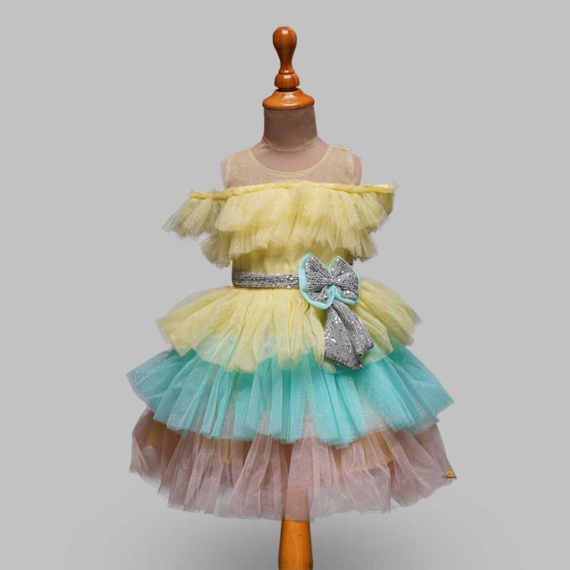 Multi-Color Party Wear Kids Frock Front View