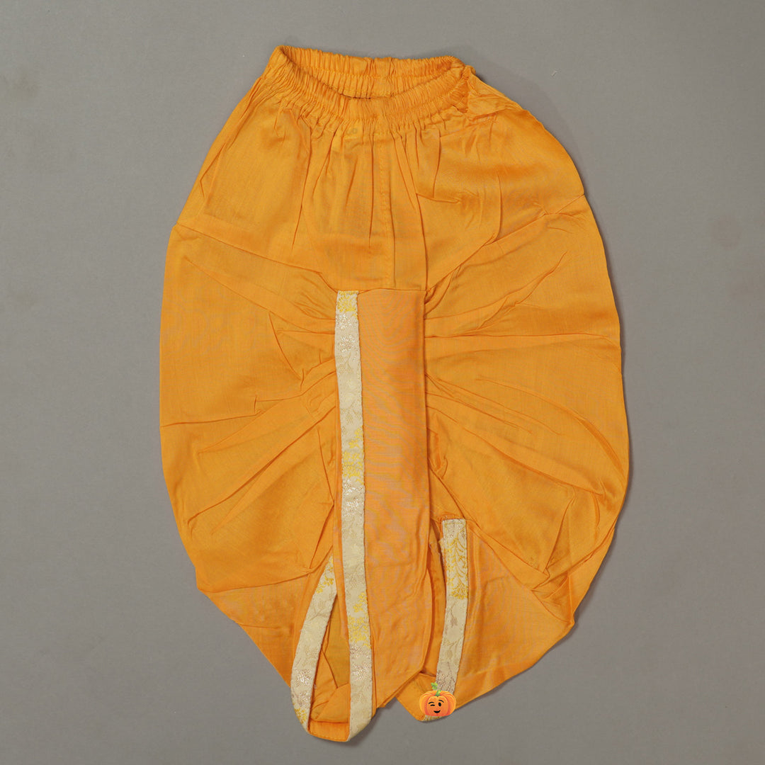 Lemon Sherwani Style Boys Dhoti Kurta Bottom View