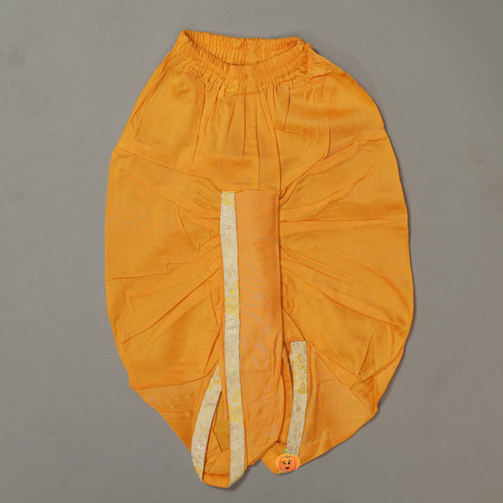 Lemon Sherwani Style Boys Dhoti Kurta Bottom View