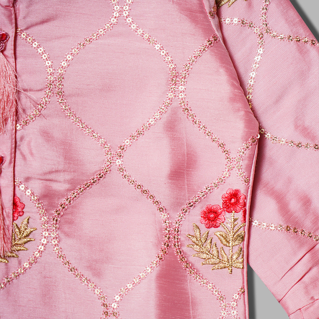 Pink Girls Dhoti Kurta Suit