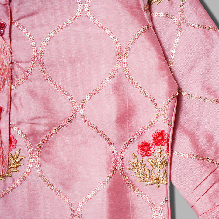 Pink Girls Dhoti Kurta Suit