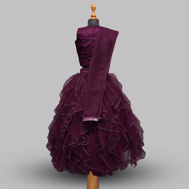 Wine Girls Lehenga Choli