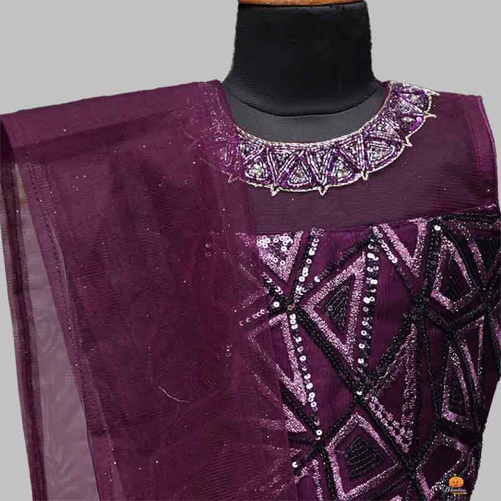Wine Girls Lehenga Choli