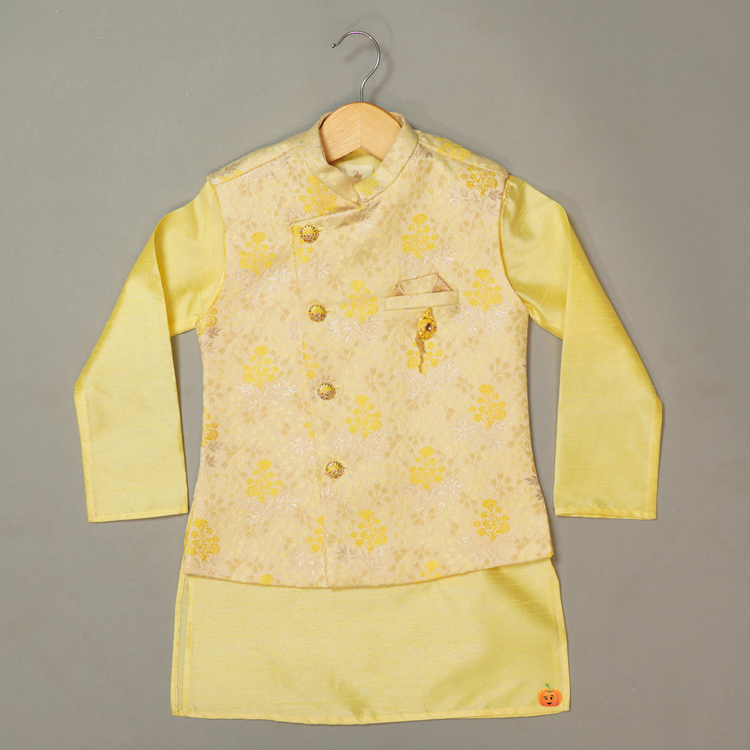 Floral Print Kurta Pyjama For Kids