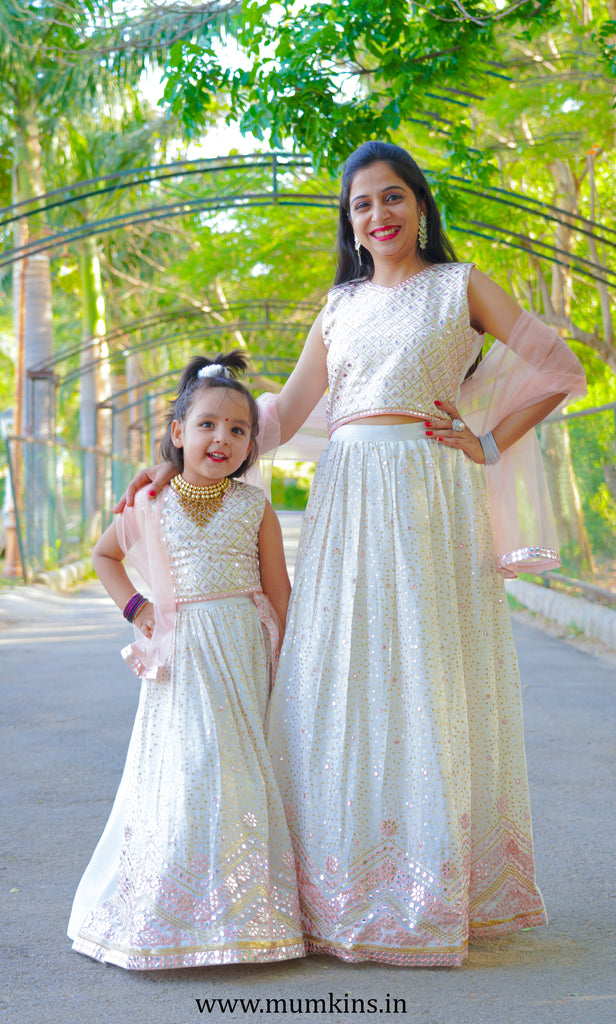 Mother daughter matching ethnic dresses on sale