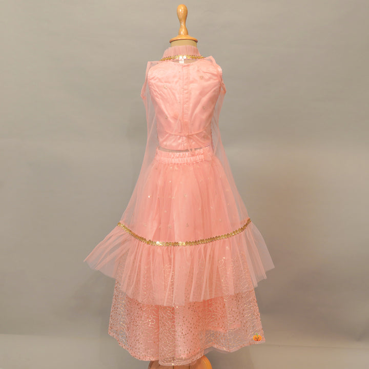 Peach Girls Lehenga Choli
