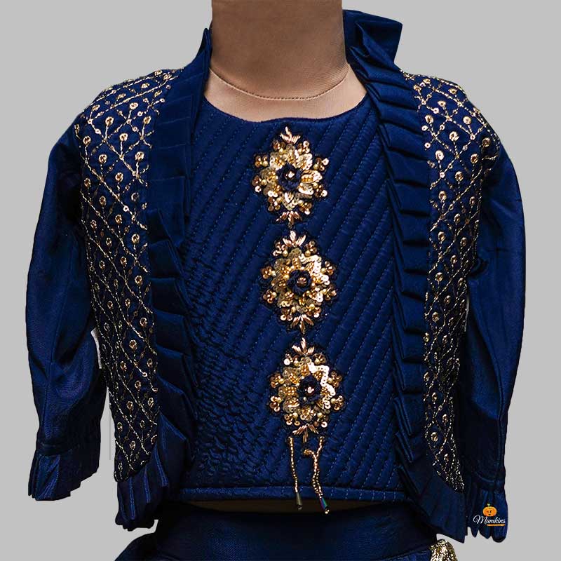 Blue Girls Lehenga Choli with Latkan