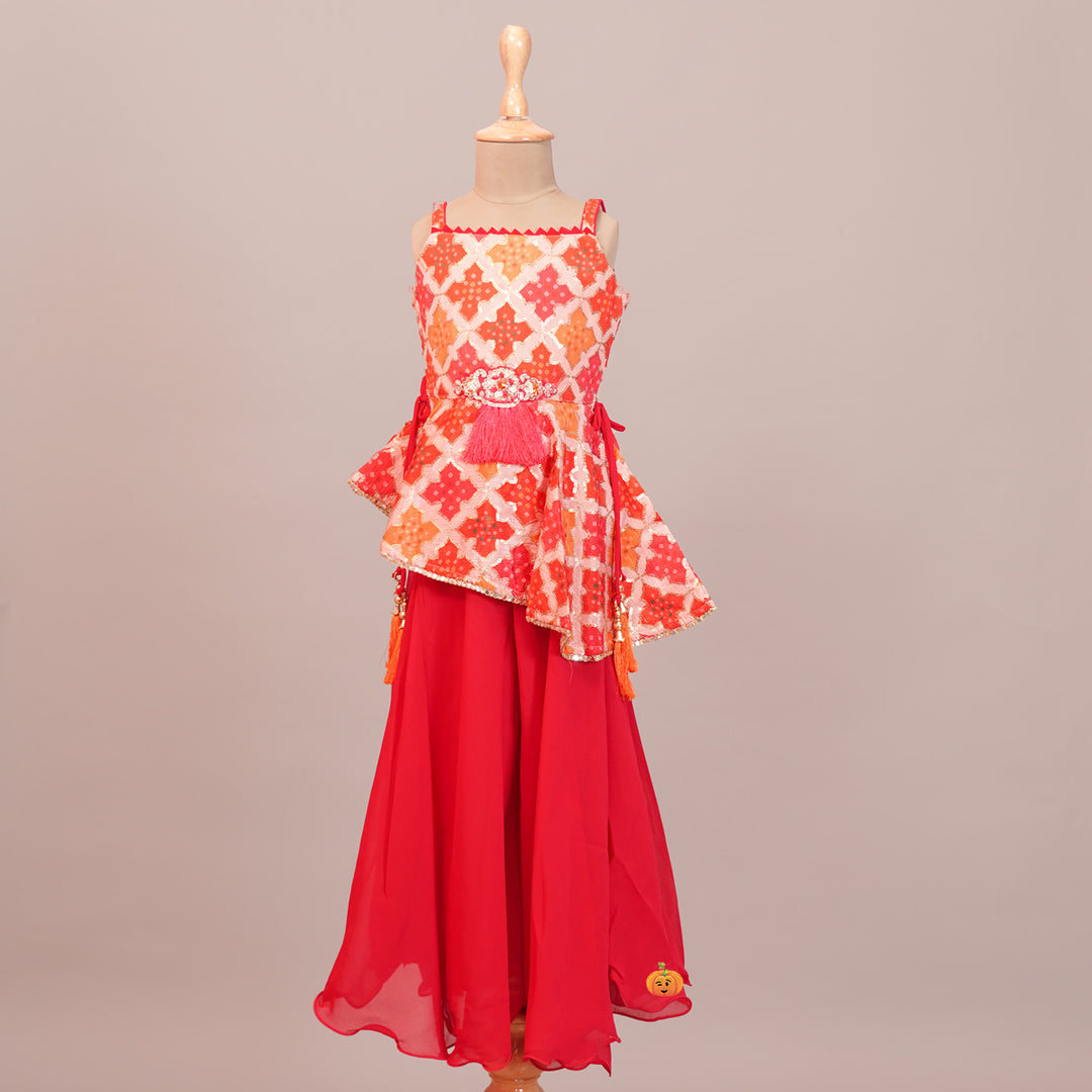 Plazo Style Girls Lehenga Choli Top View
