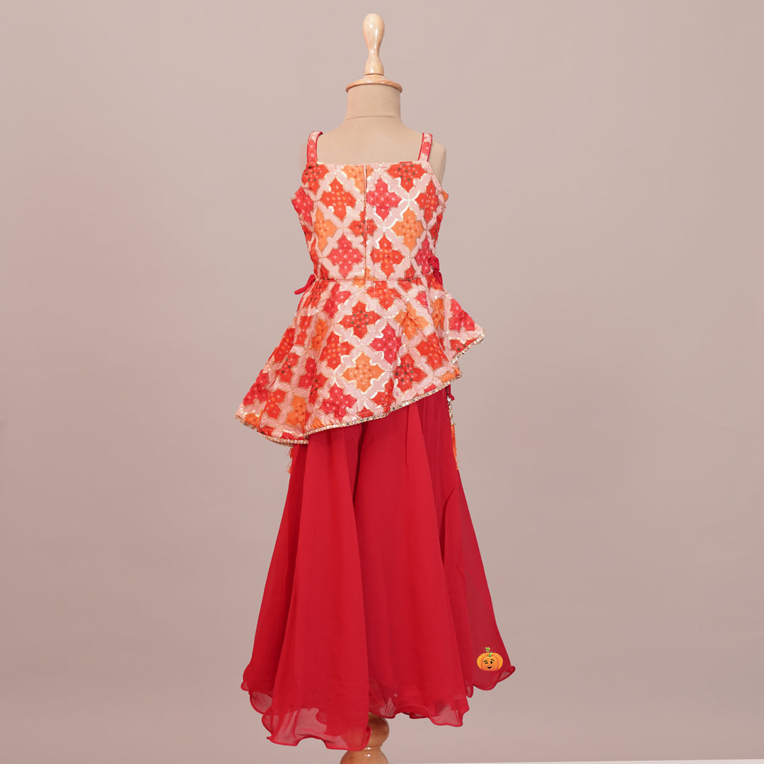 Plazo Style Girls Lehenga Choli Back View