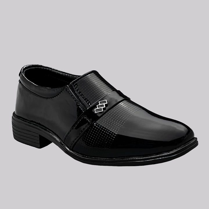 Black Solid Formal Shoes for Boys Side View
