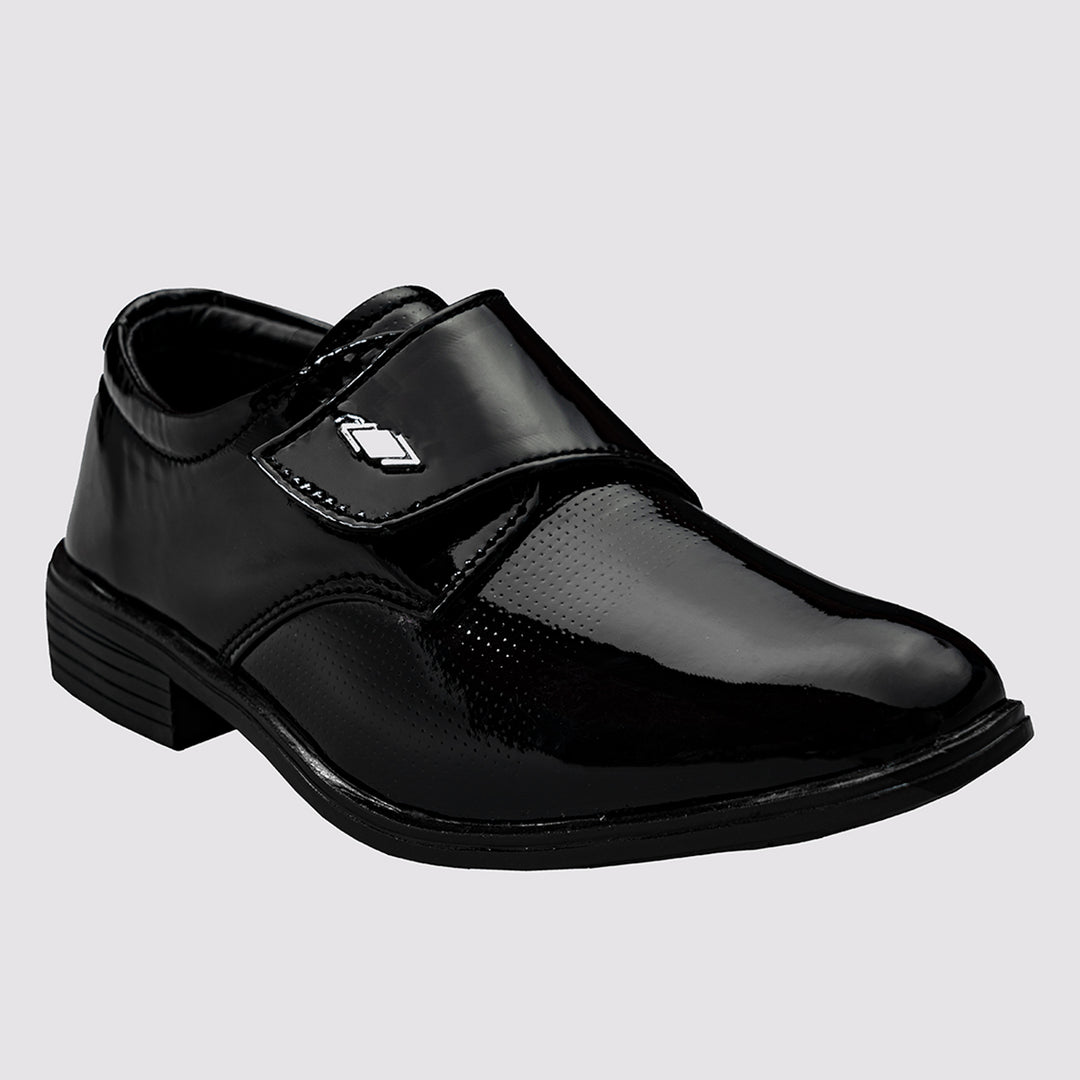 Black Shiny Formal Shoes for Boys Side View