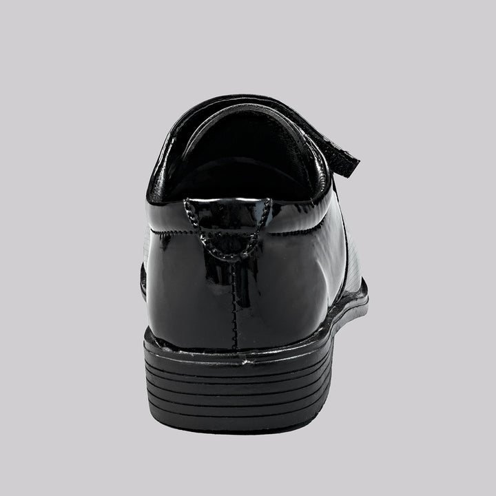 Black Shiny Formal Shoes for Boys Back View
