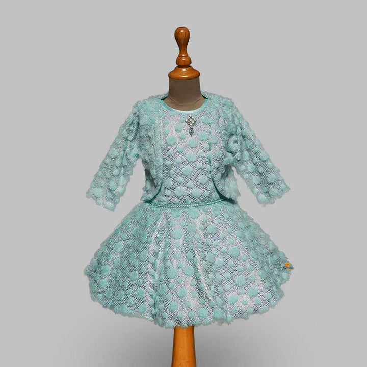 Party Wear Frock For Baby Girls Sea Green