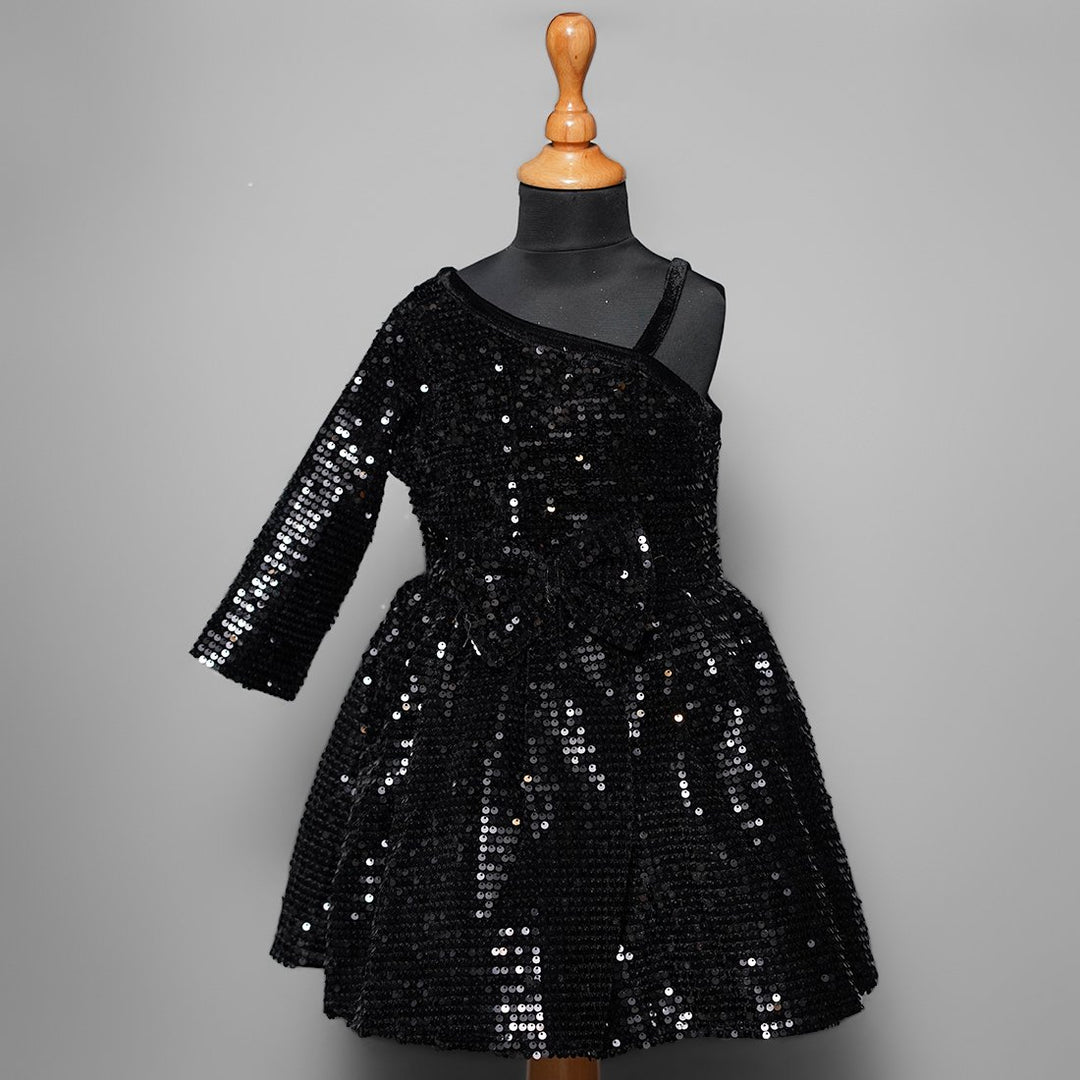 Full Sequin Frock For Girls Front View