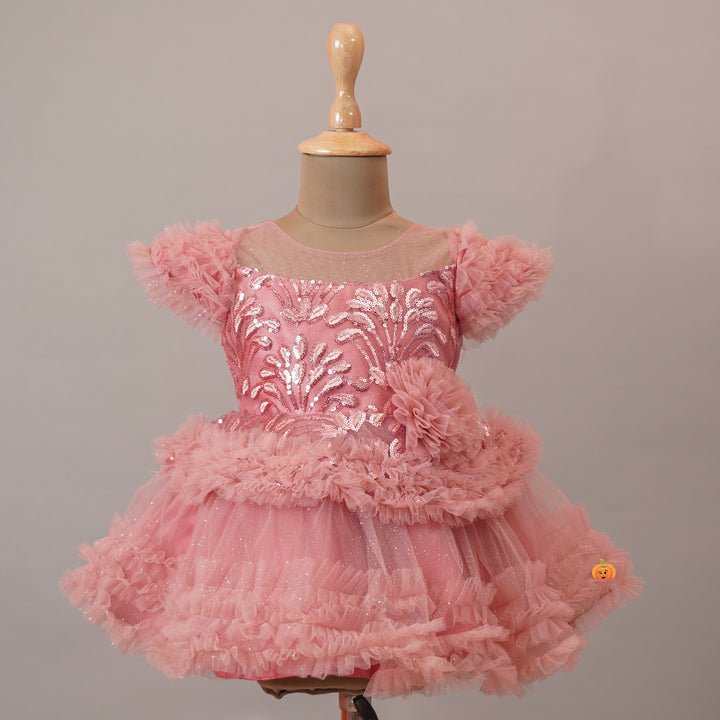  Party Wear Baby Frock with Sequin Design