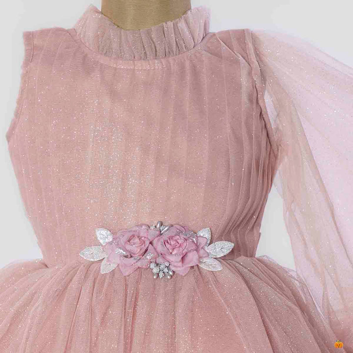 Onion Frill Girls Frock Close Up View