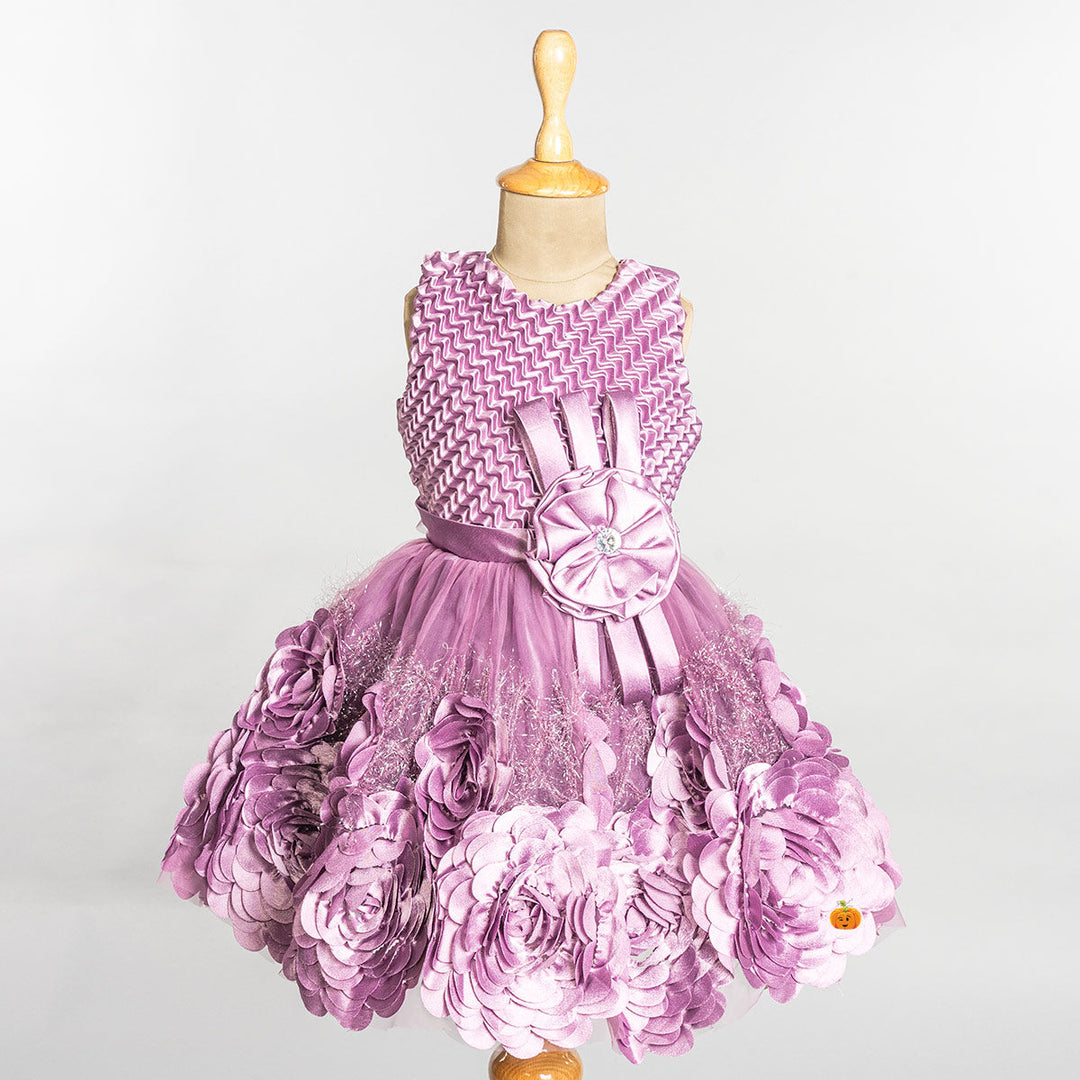 Wine Designer Girls Frock 