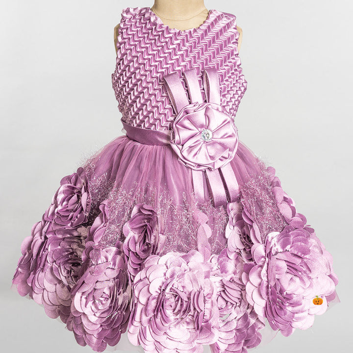 Wine Designer Girls Frock 
