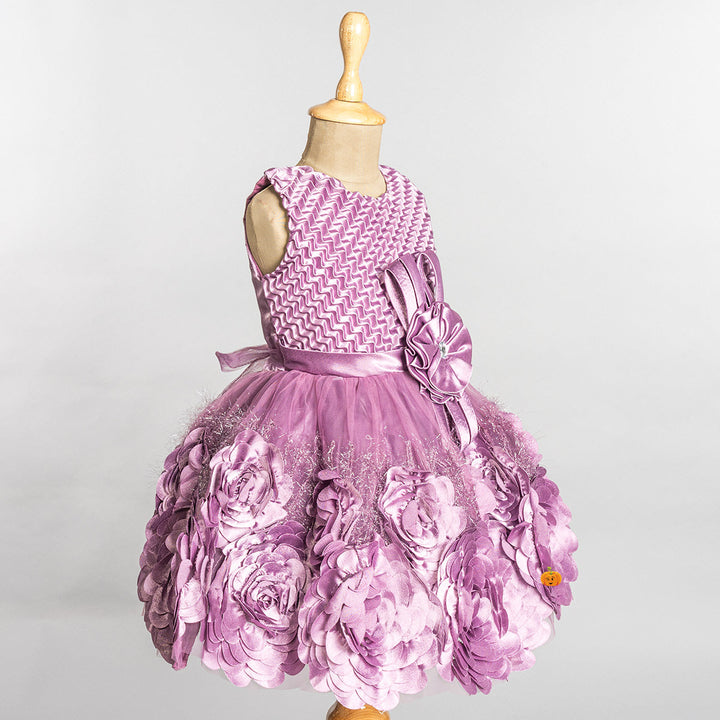 Wine Designer Girls Frock 