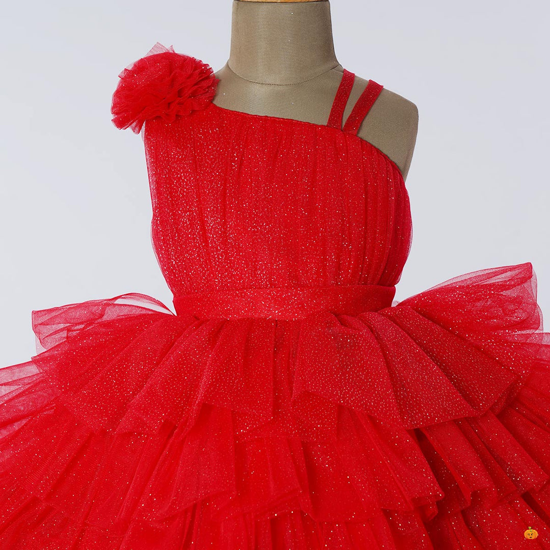 Onion Layered Baby Frock Close Up View