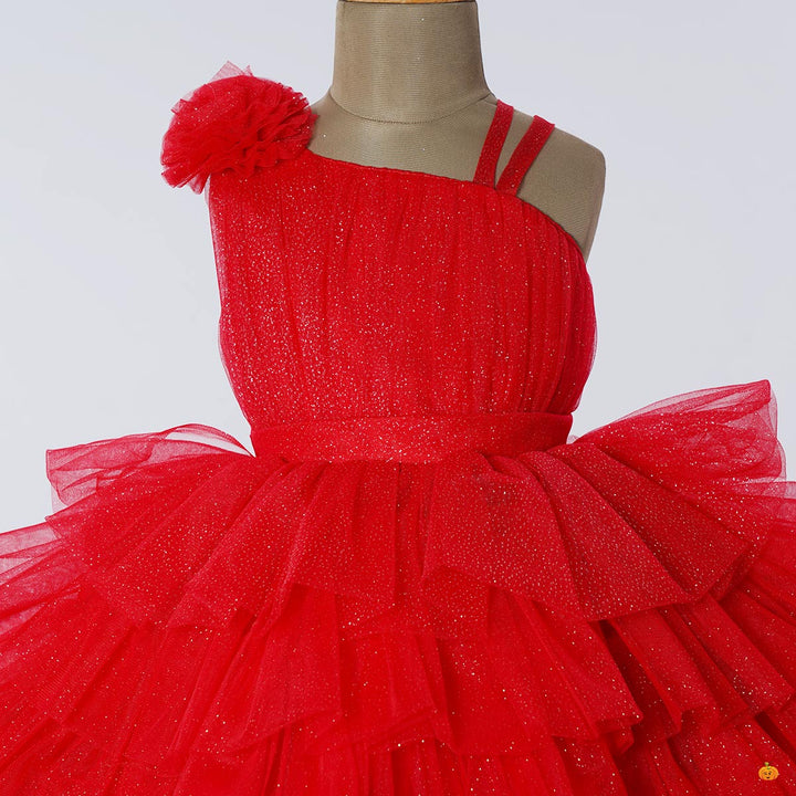Onion Layered Baby Frock Close Up View