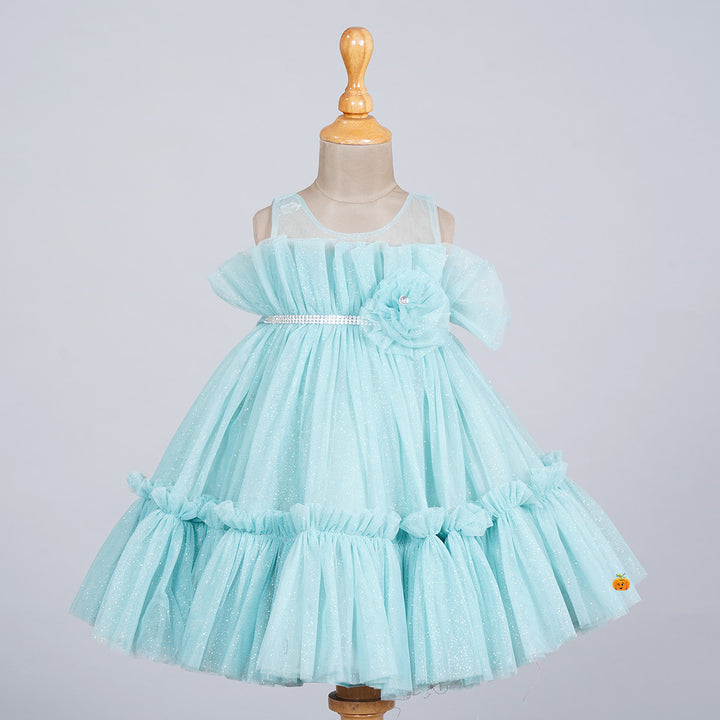 Sparkling Frill Frock for Girls Front View